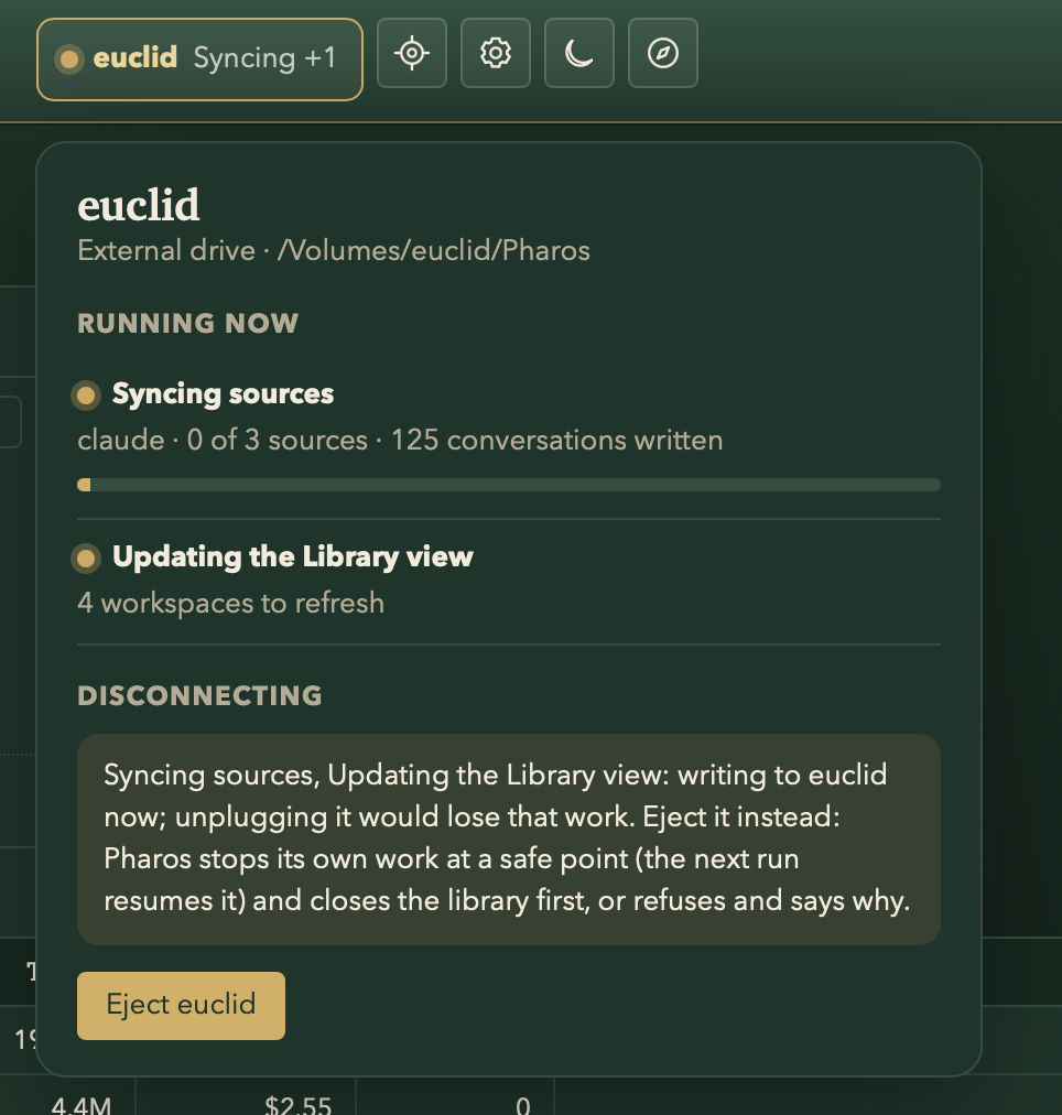 The eject warning panel