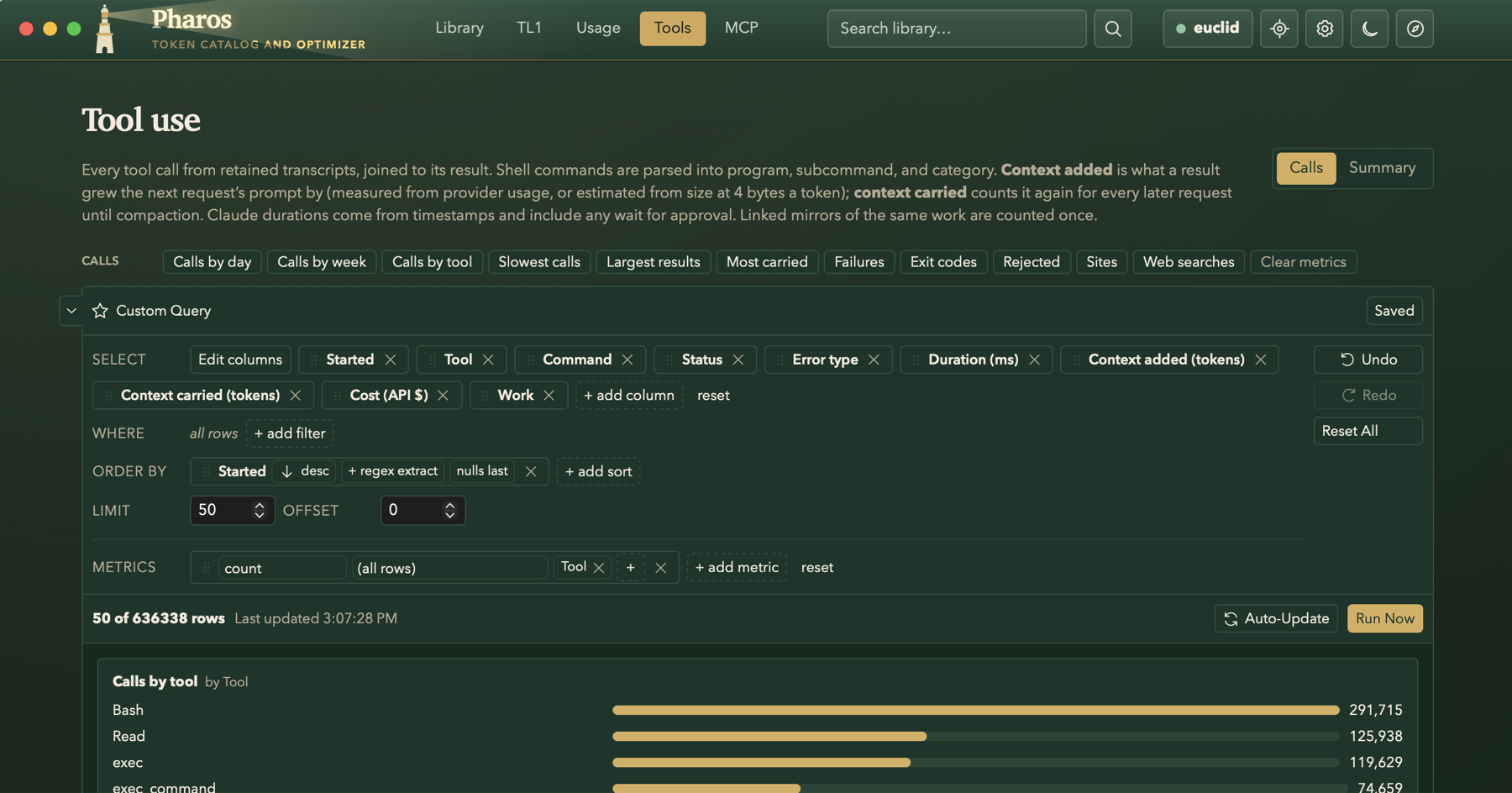 The Tools tab